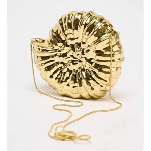 Zara Gold Seashell Clutch